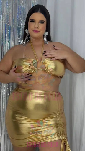 Conjunto Metalizado Plus Size