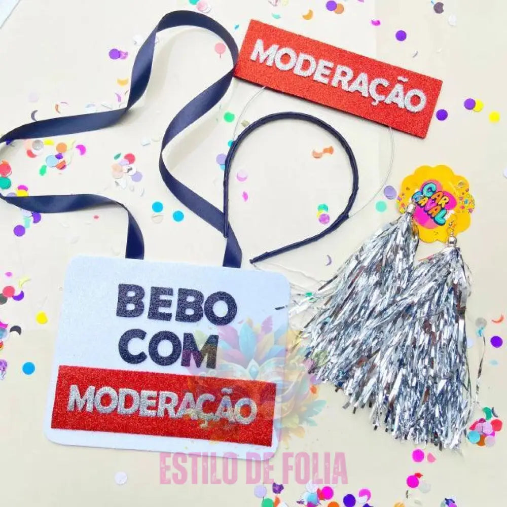 Kit Casal Moderação (Tiara + Plaquinha)