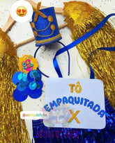 Kit Empaquitada Azul (Tiara + Plaquinha)